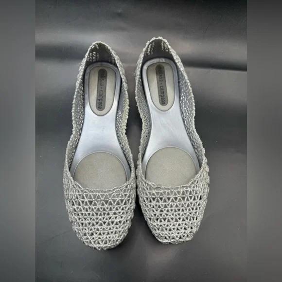EUC- Melissa+Campana Silver Glitter Flats - Picture 2 of 8